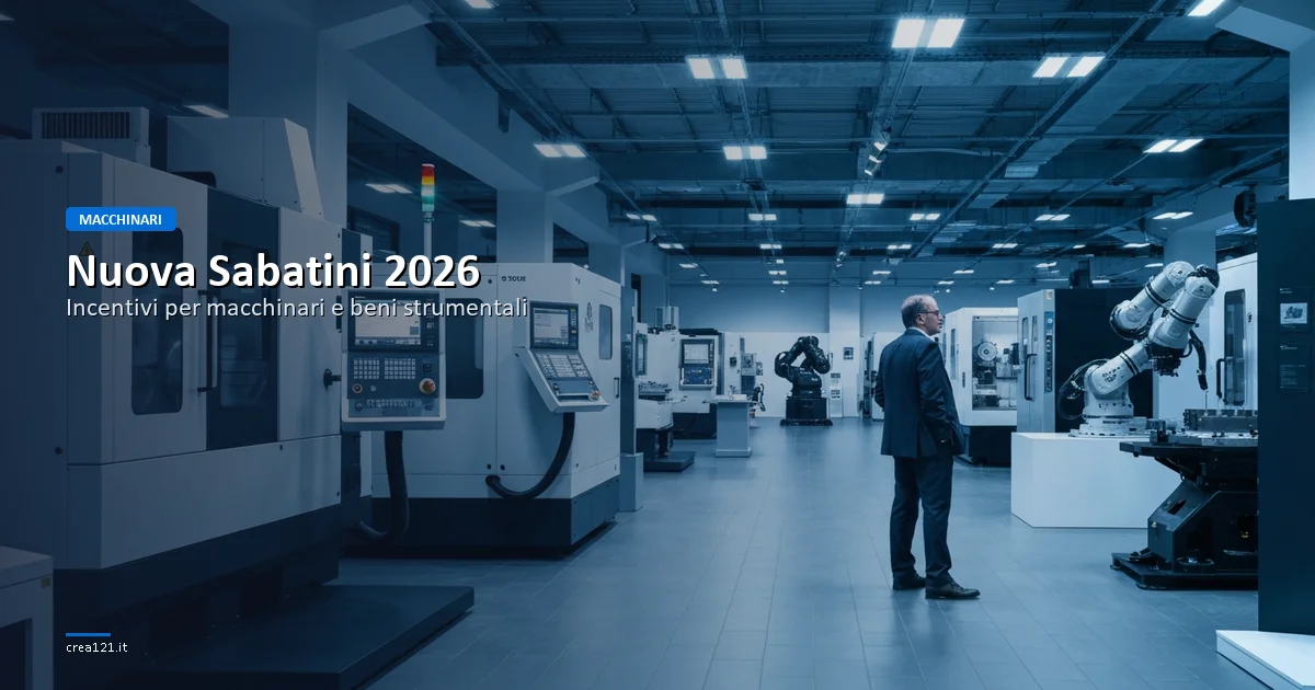 Nuova Sabatini macchinari - incentivi per beni strumentali PMI 2026