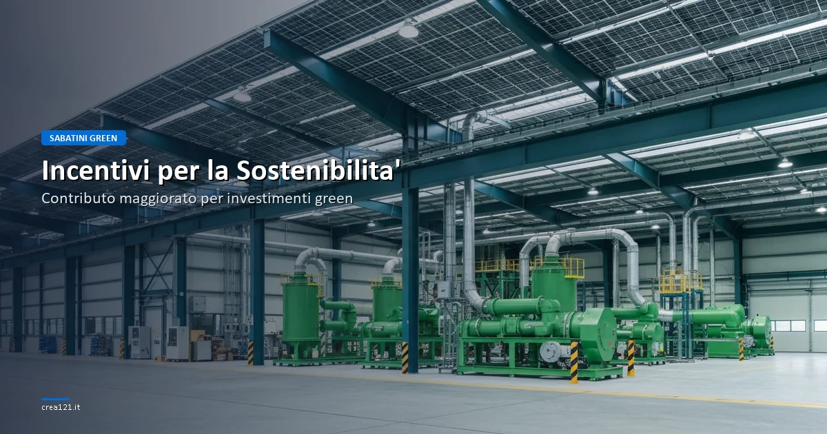 Sabatini Green 2026 - incentivi per investimenti sostenibili e transizione ecologica